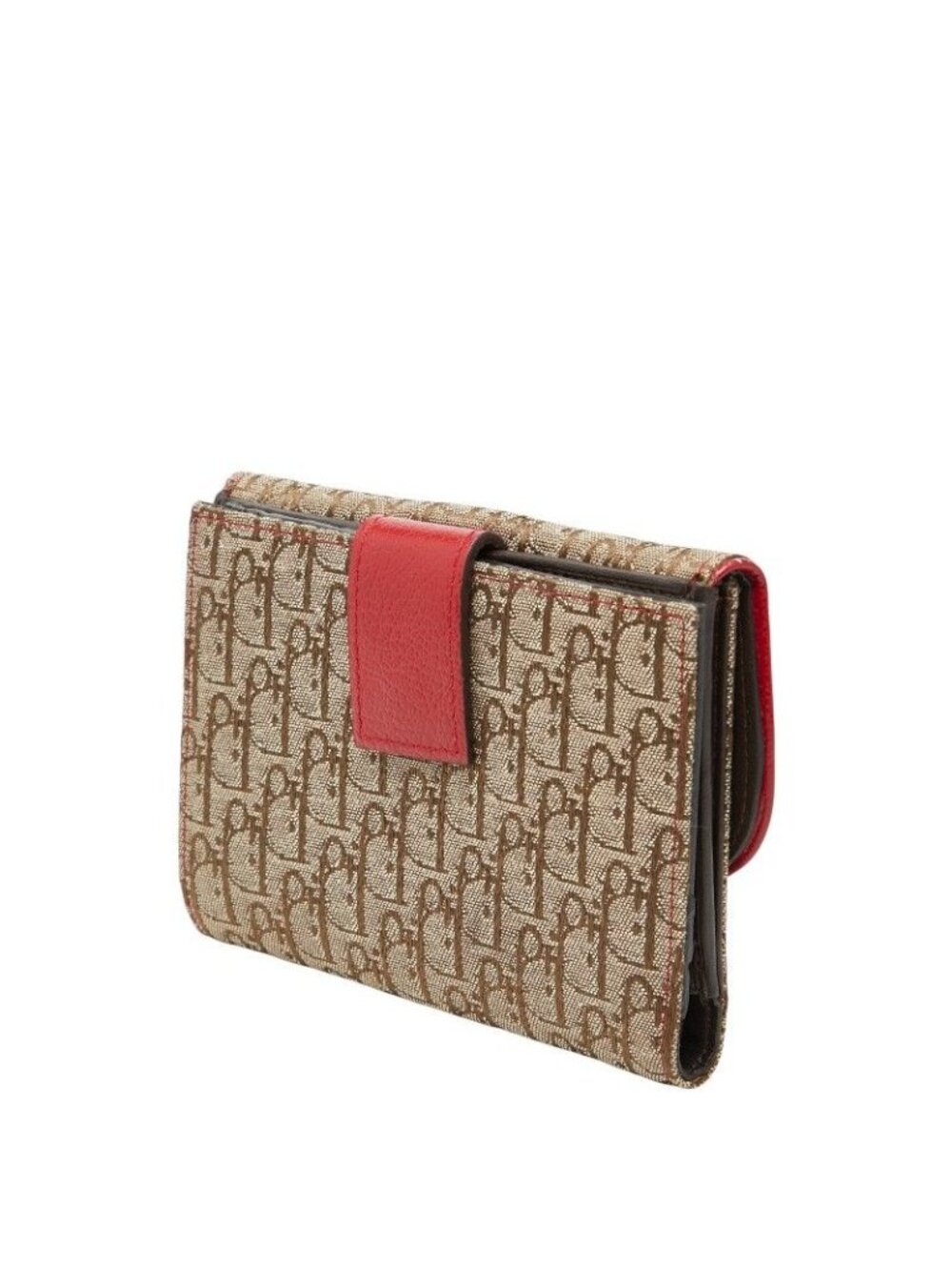 Dior Trotter Saddle Bifold Wallet Beige Multicolor Canvas Leather - Picture 2 of 9